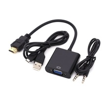 源头工厂原装芯片HDMI  M  to VGA F ＋音频+供电 视屏线