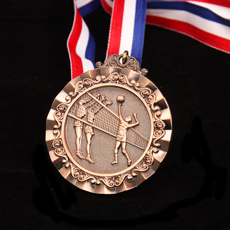 Producción de medallas para competiciones de voleibol, fabricación de insignias personalizadas, personalización de medallas al por mayor, etiquetas colgantes para medallas, placas de bronce metálicas personalizadas.