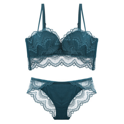 Traje de ropa interior de mujer Sujetador de pecho de mujer push up pequeño pecho sujetador anti-flacidez sin anillo de acero sexy soporte superior Delgado image 17