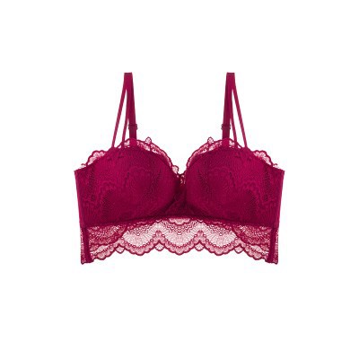 Traje de ropa interior de mujer Sujetador de pecho de mujer push up pequeño pecho sujetador anti-flacidez sin anillo de acero sexy soporte superior Delgado image 14