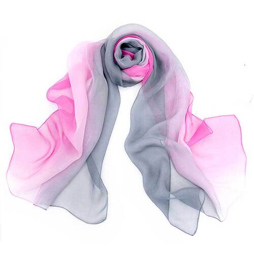 Silk scarf women's summer sun protection air-conditioning shawl beach towel dual-purpose versatile gradient Korean long gauze scarf chiffon scarf