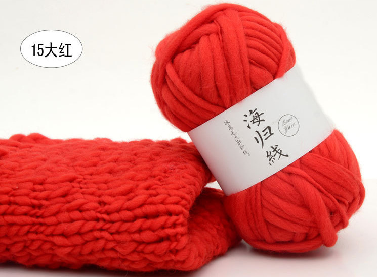 Haigui lana gran hilo del vientre Isla de hielo lana gran línea gruesa sombrero abrigo bufanda línea de estudio de los niños línea de fotografía