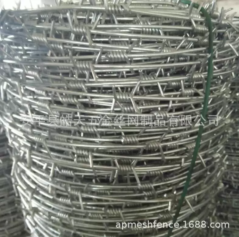 倒刺铁蒺藜镀锌刺绳园林果园镀锌铁丝网刺丝25米军事基地防护刺丝