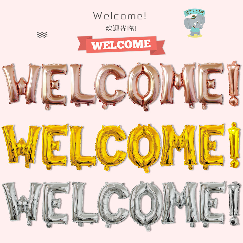 Decoración de la temporada escolar globo 16 pulgadas Bienvenido a la carta globo Homecoming party supplies