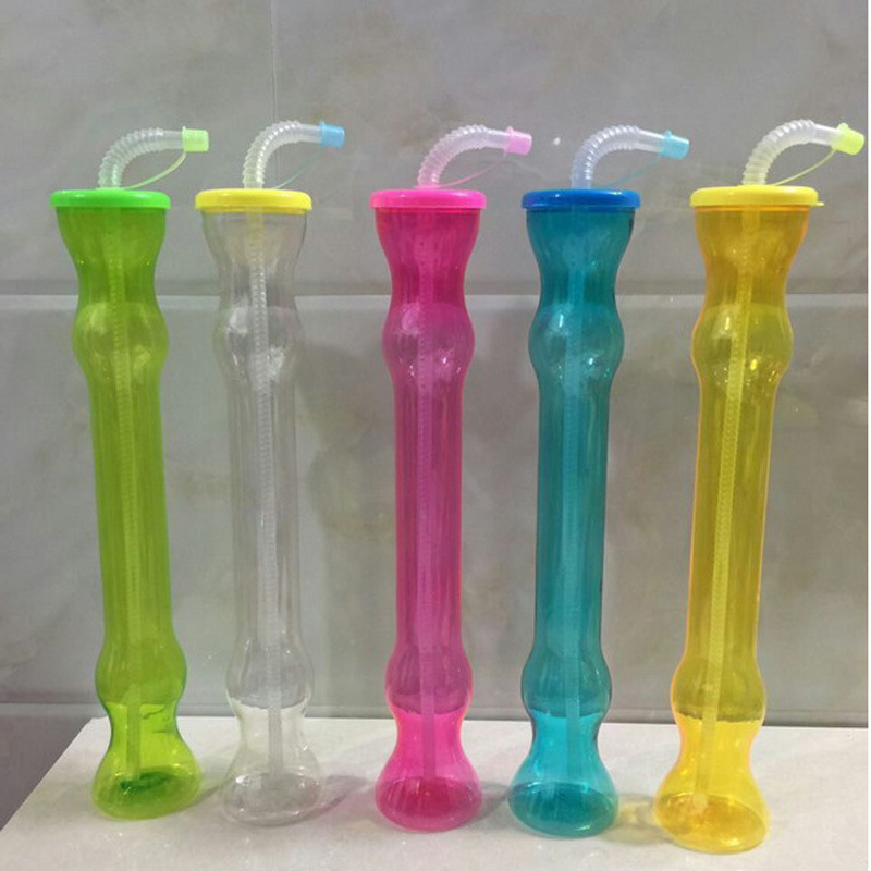 一次性经典透明葫芦异形吸管杯yard glass夏日高脚杯冷饮吸管杯