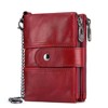 Universal wallet, retro leather bag with zipper, anti-theft, genuine leather