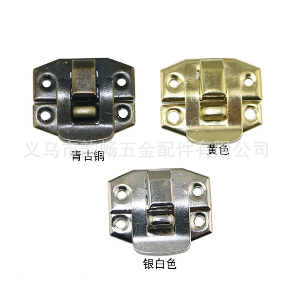 Packaging box hardware buckle small buckle wooden box gift box buckle copper plated lock small square buckle 24*19mm buckle