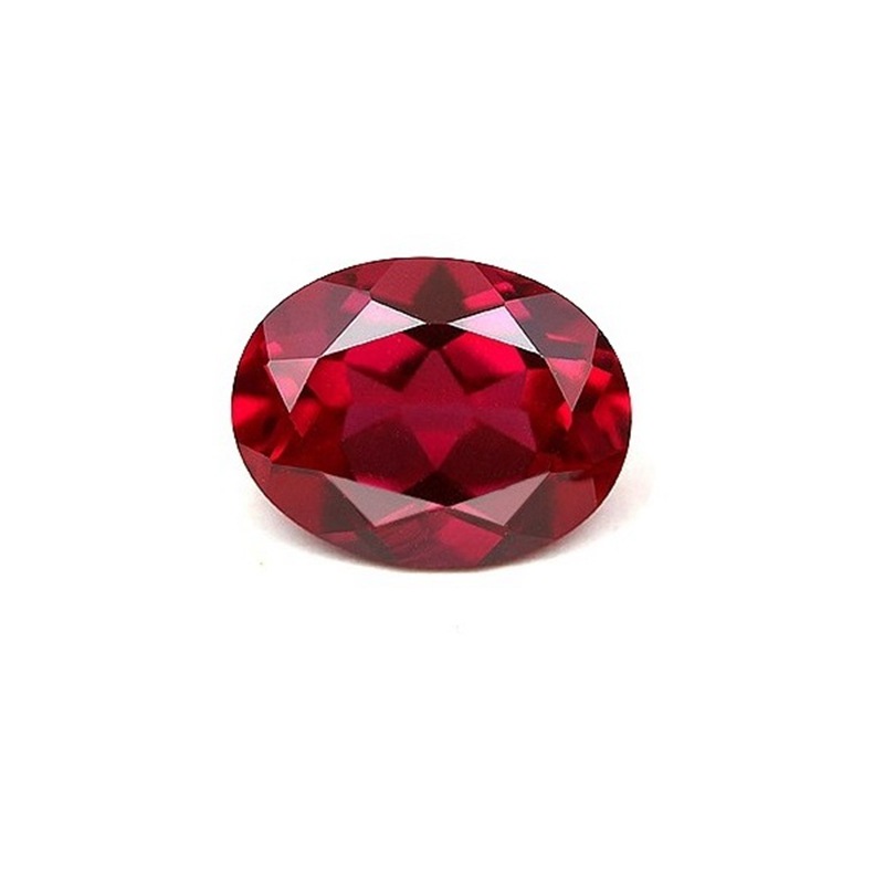 3A Quality 5# Red Corundum Egg-shaped Oval Synthetic Red Treasure Bare Stone Natural Base Ruby5# Wuzhou Artificial Gem