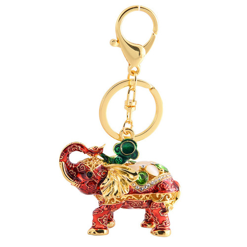 New creative three-dimensional elephant car keychain metal pendant souvenir small gift accessories manufacturer wholesale