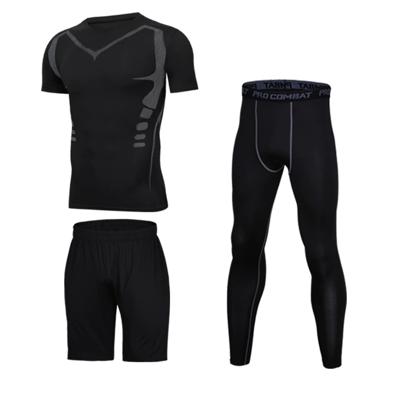 Set for gym, sports sports suit for training, with short sleeve, tight
