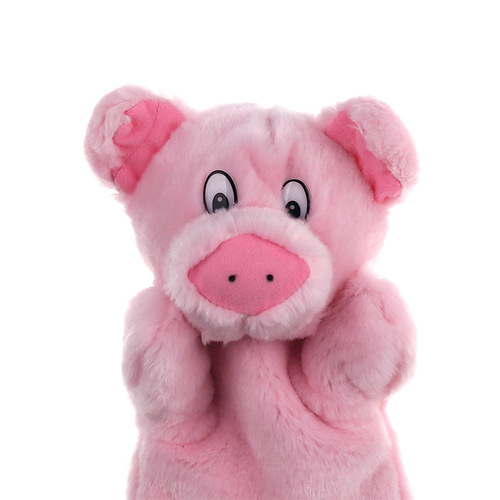 Plush toy hand puppet small animal pink pig shape family parent-child doll kindergarten class story props