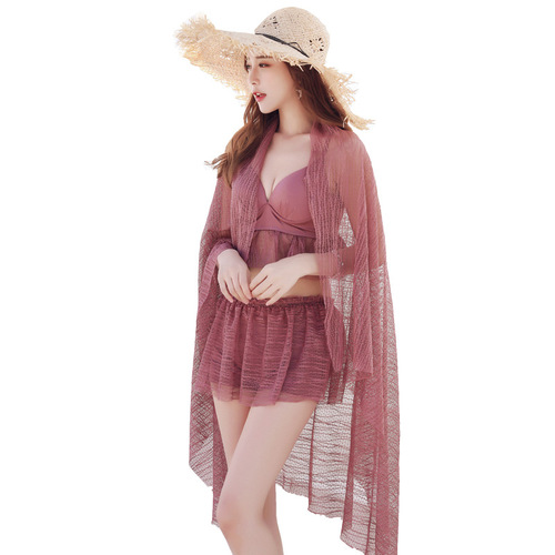 Swimsuit female fairy style Korean version ins sexy bikini three-piece split boxer angle slimming bikini swimsuit