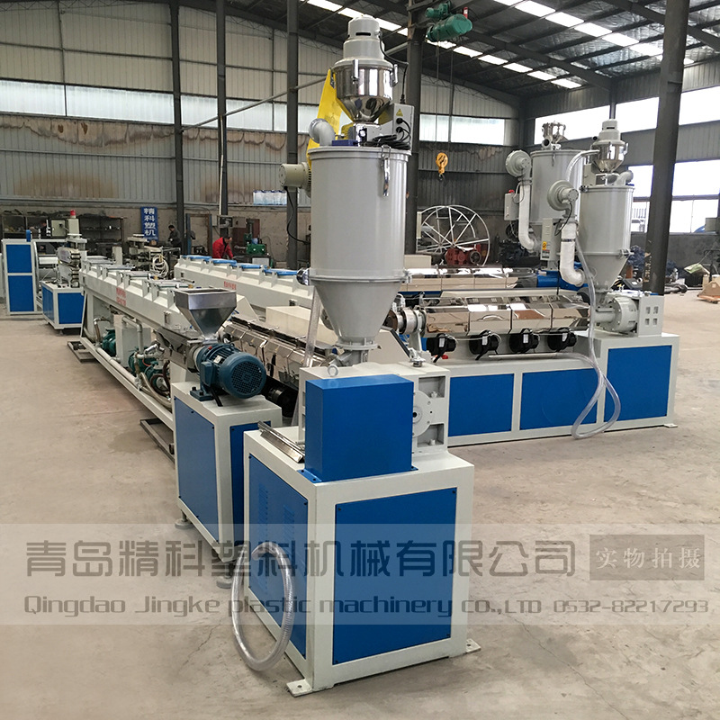 PE镀锌大棚管包塑挤出生产线 椭圆钢材包胶机器 钢管包塑设备