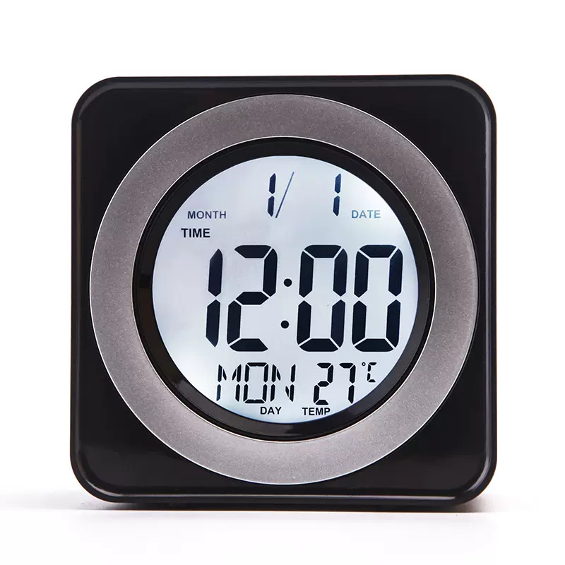 现代创意声控背光灯带温度万年历智能感光闹钟世界时钟感应日历