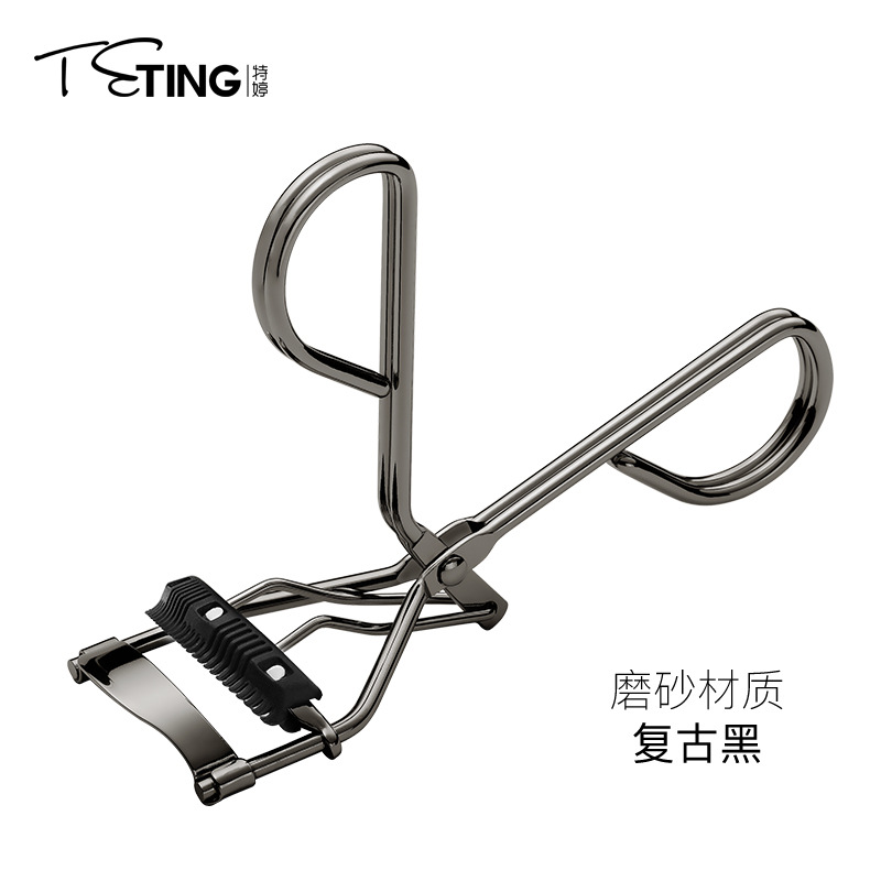 Oro Rosa gradiente rizador de pestañas portátil mango de goma herramienta de belleza de alta elasticidad logo