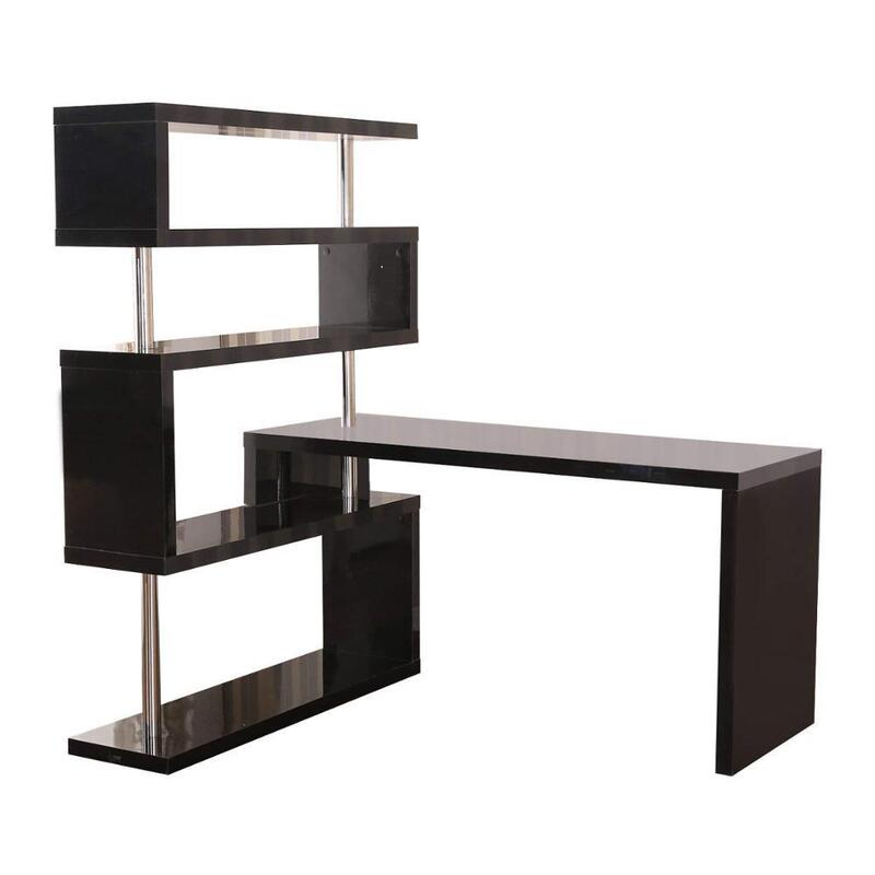Simple Modern Rotating Home Office Corner Table Storage Shelf Office Desk