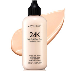 MAYCHEER 24K Gold Powder Foundation, Pre-Shine BB Cream, Bare Makeup Foundation, Color-Correcting Cream, Highlighting Skin, 1005