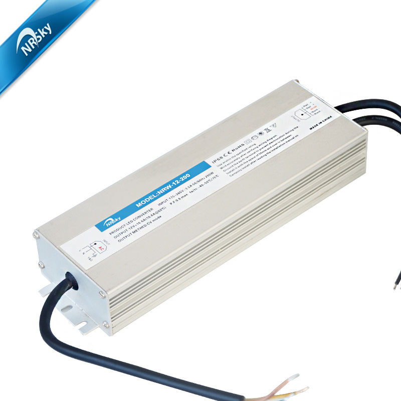 12V16.7A200W超薄防水开关电源 足功率工程级超薄LED防水驱动电源