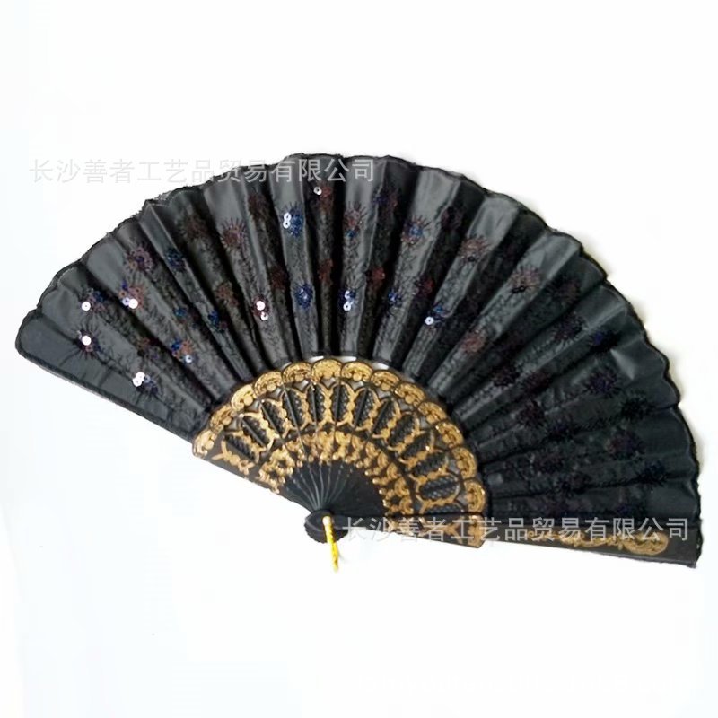 En stock lentejuelas ventilador español ventilador de plástico etapa apoyos ventilador blanco varilla lentejuelas blancas 15 colores opcionales 22