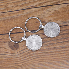 合金饰品配件diy 25mm时光宝石底托 圆形合金钥匙扣挂件厂家批发