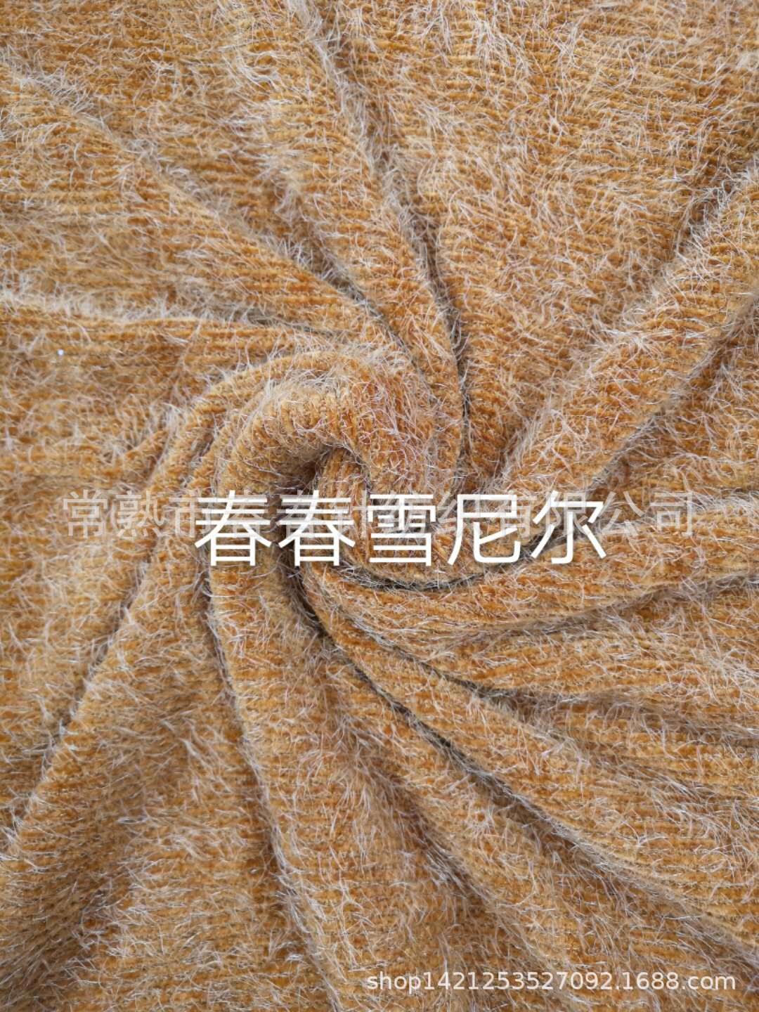 有现货米样保暖长羽毛绒罗文坑条雪尔绒家居服面料雪尼尔