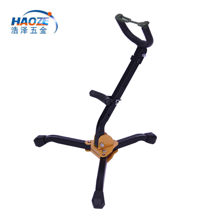 Fábrica al por mayor soporte saxofón alto tenor plegable codo flauta sola primavera negro tubo accesorios de instrumentos musicales