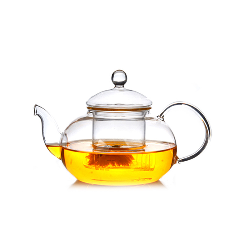 Juego de vidrio de flores y plantas juego de té tetera de flores con filtro juego de té de Kung Fu traje