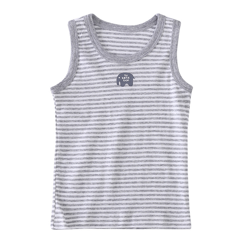 Qinggu Qinghuai de verano de los niños de hilo de algodón fino que basa la camisa de los niños 100 Chaleco de algodón 2 piezas de fábrica