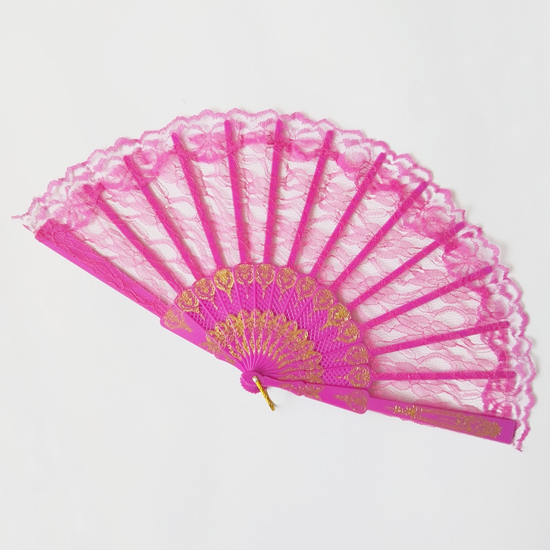 Hay en stock ventilador de encaje de plástico Strand encaje ventilador de encaje negro AliExpress exclusiva de una pieza de entrega 2