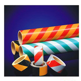 Фабрика пятна желтые красные и белые предупреждающие склад склада Сотраживающие двойные диагональные ленты могут разорвать пленку рефлюкса