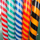 Фабрика пятна желтые красные и белые предупреждающие склад склада Сотраживающие двойные диагональные ленты могут разорвать пленку рефлюкса