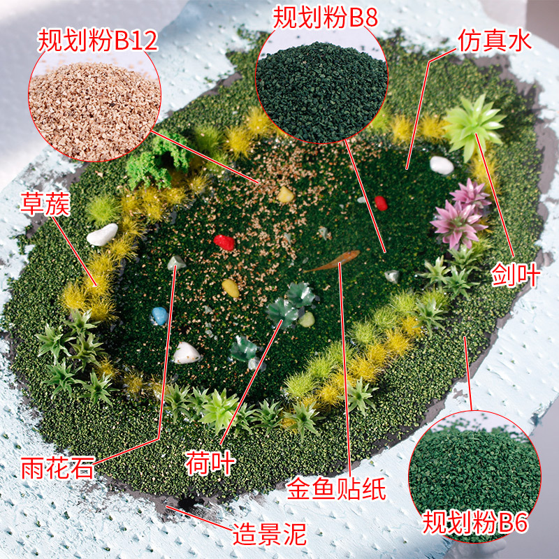 1 sand table model material grassland powder planning powder terrain powder pavement wetland scene planning material