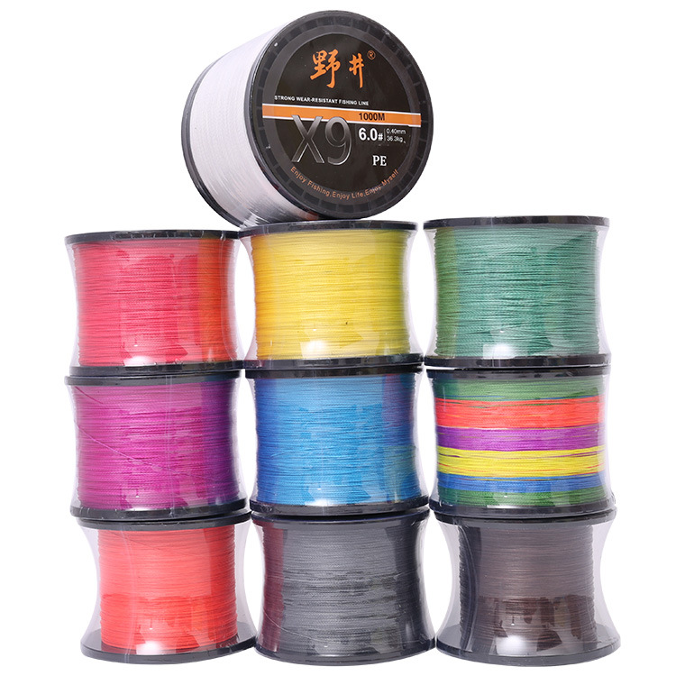 Bien salvaje 1000 m 9 serie PE luya línea fluorescente rojo colorido 10 m un color línea principal fuerte caballo mar pesca