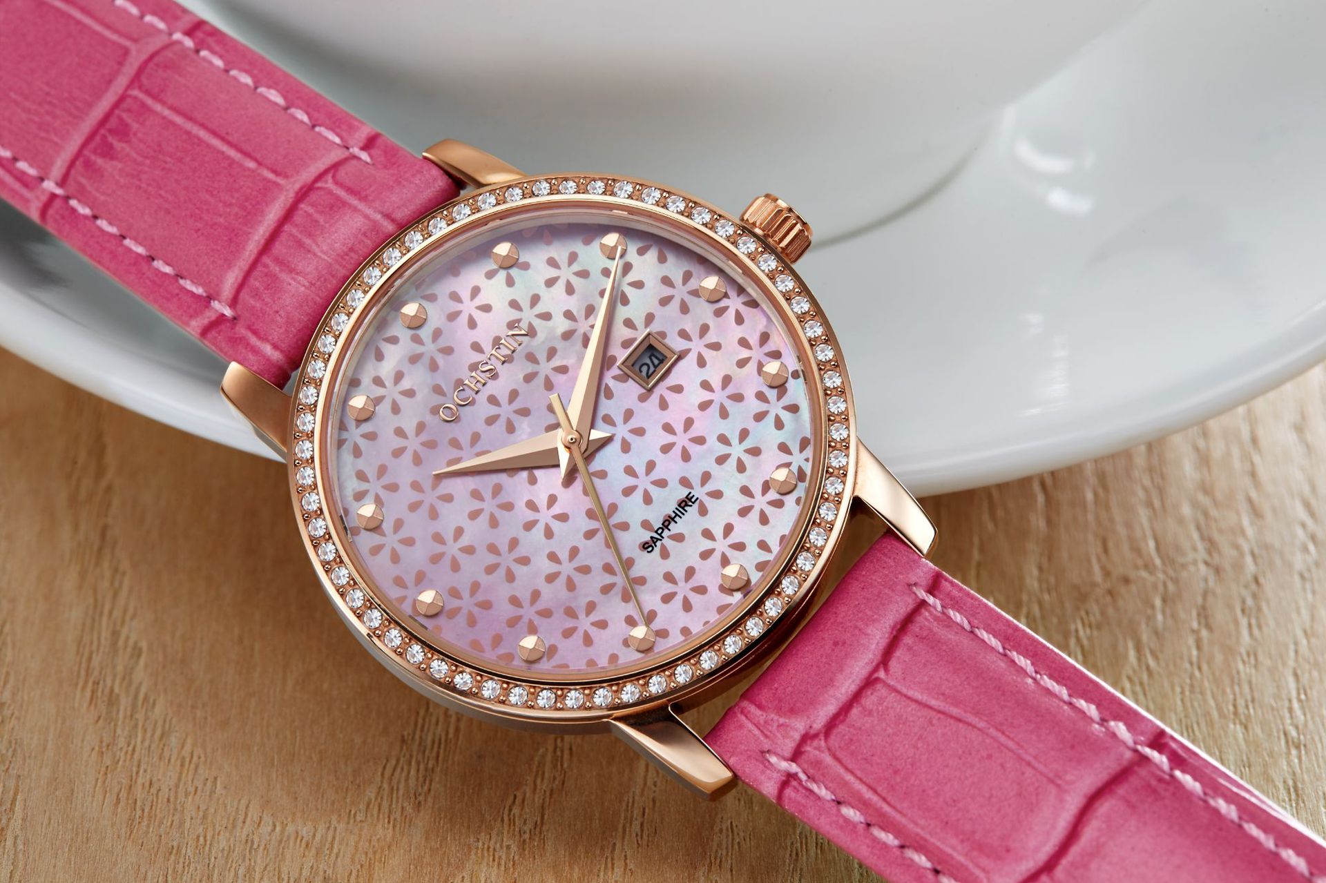 핑크 로즈 골드 쉘 로즈 벨트