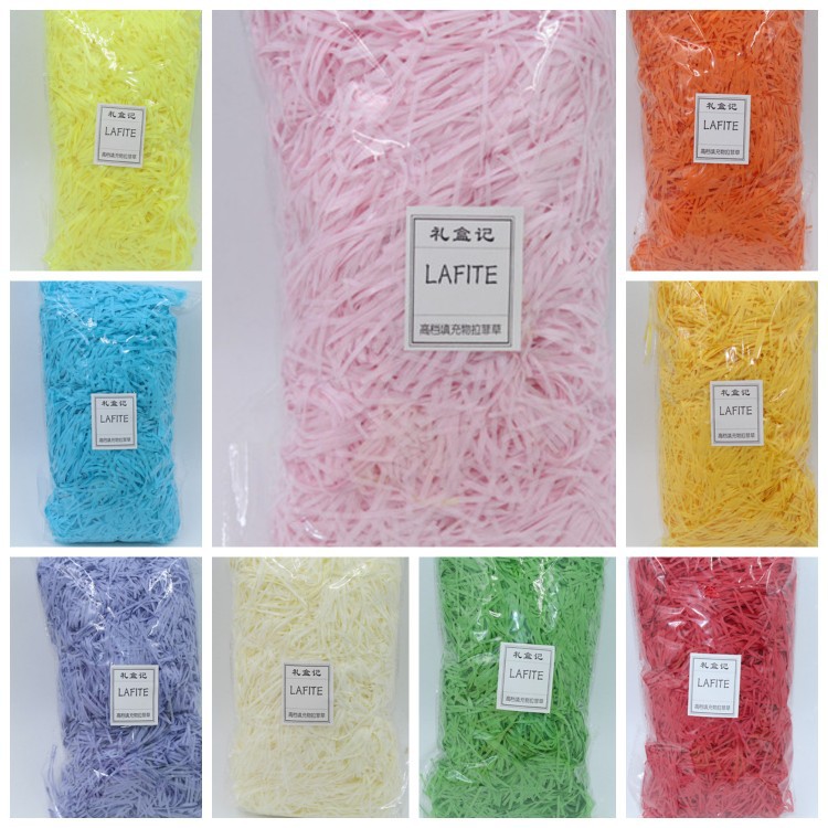 100克礼盒填充物拉菲草生日喜糖盒创意装饰礼品礼物盒碎纸丝包装