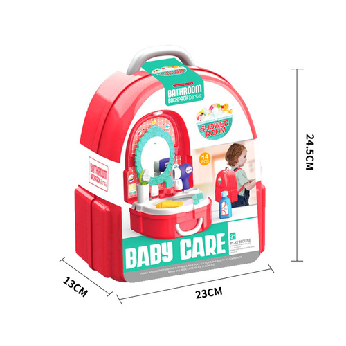 Cross-border children's simulated kitchen tableware, makeup, cash register tool set, ice cream play house, backpack box, doctor toy