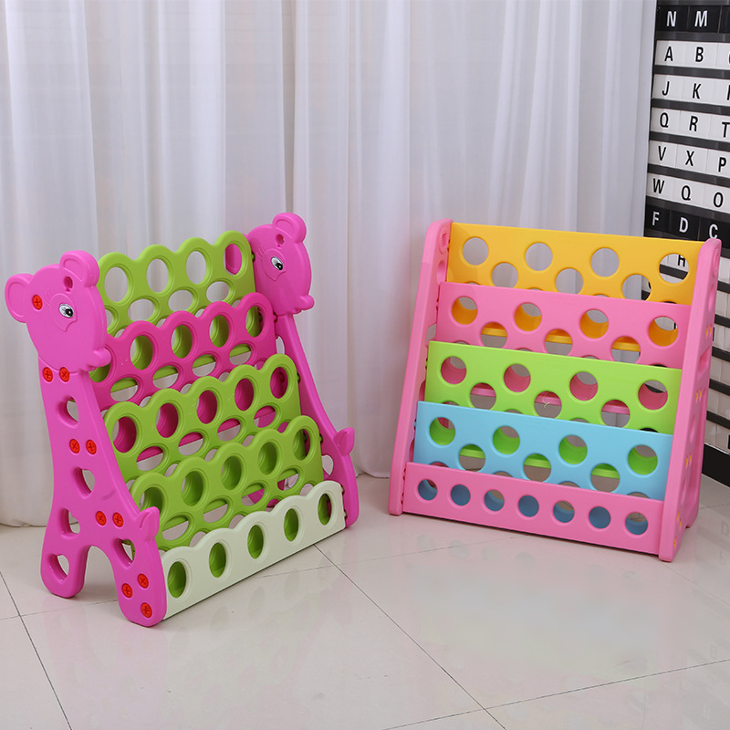 Children's plastic bookshelves single -sided cartoon color book…