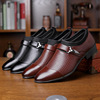 Winter big extra large footwear for leisure for leather shoes English style pointy toe, Korean style, plus size