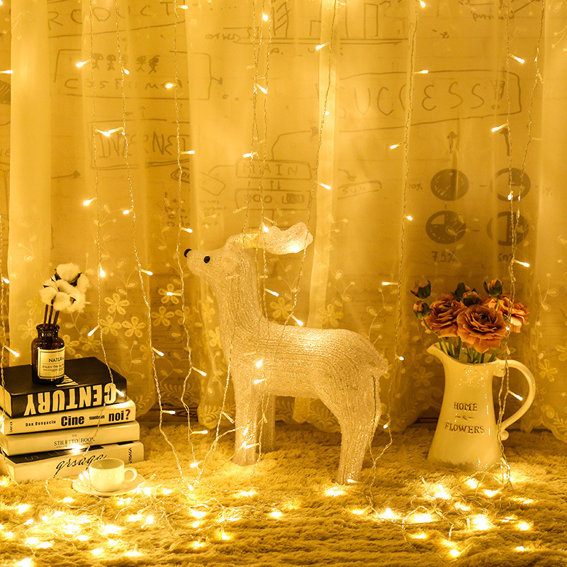 Christmas LED ice strip lights curtain lights flashing lights string lights girls heart room wedding holiday outdoor hanging lights Christmas LED ice strip lights curtain lights flashing lights string lights girls heart room wedding holiday outdoor hanging lights