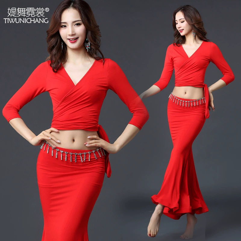 Jinhang танец живота 2020 новая одежда Женская весенне-летняя тренировочная одежда костюм модальное платье рыбий хвост Начинающий танец