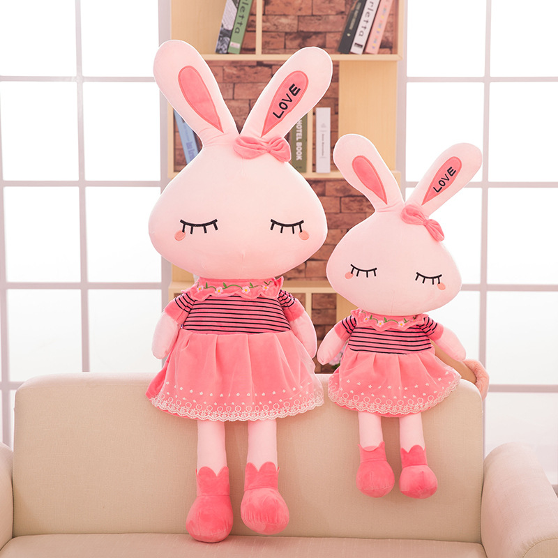 可爱公主兔子毛绒玩具大号抱枕儿童布娃娃生日礼物送女生一件代发
