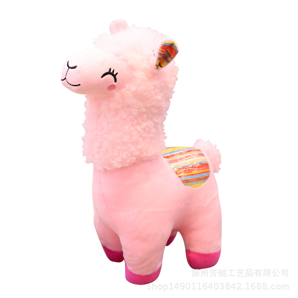 Nuevo peluche de alpaca con ojos entrecerrados, hecho a mano, envío directo
