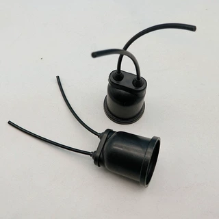 黑色pvc防水螺口灯头E27悬吊式螺口灯头灯座 e27带线灯头厂家供应