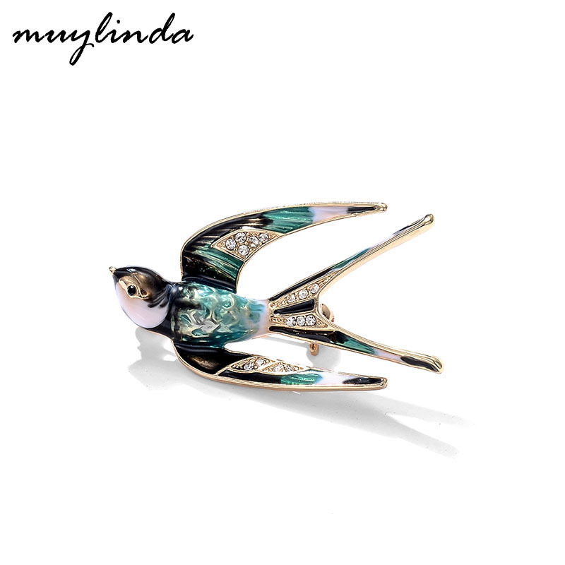 Swallow Brooch Women's Accessories Imitation Enamel Corsage High-end Simple Sweater Pin Korean Style Luxury Gift