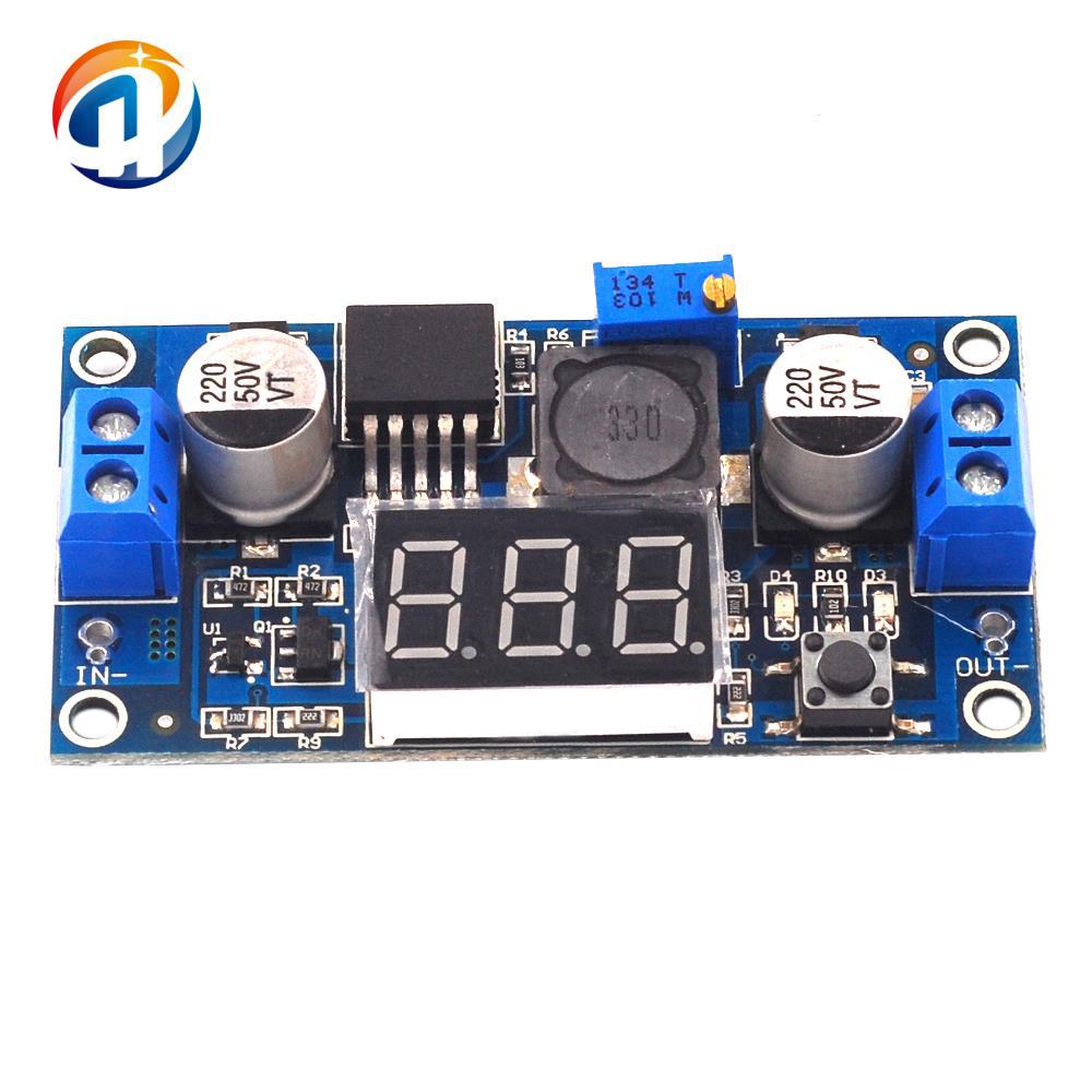 DC-DC升压模块 数字电压表显示 LM2577 升压电路板 3A输出