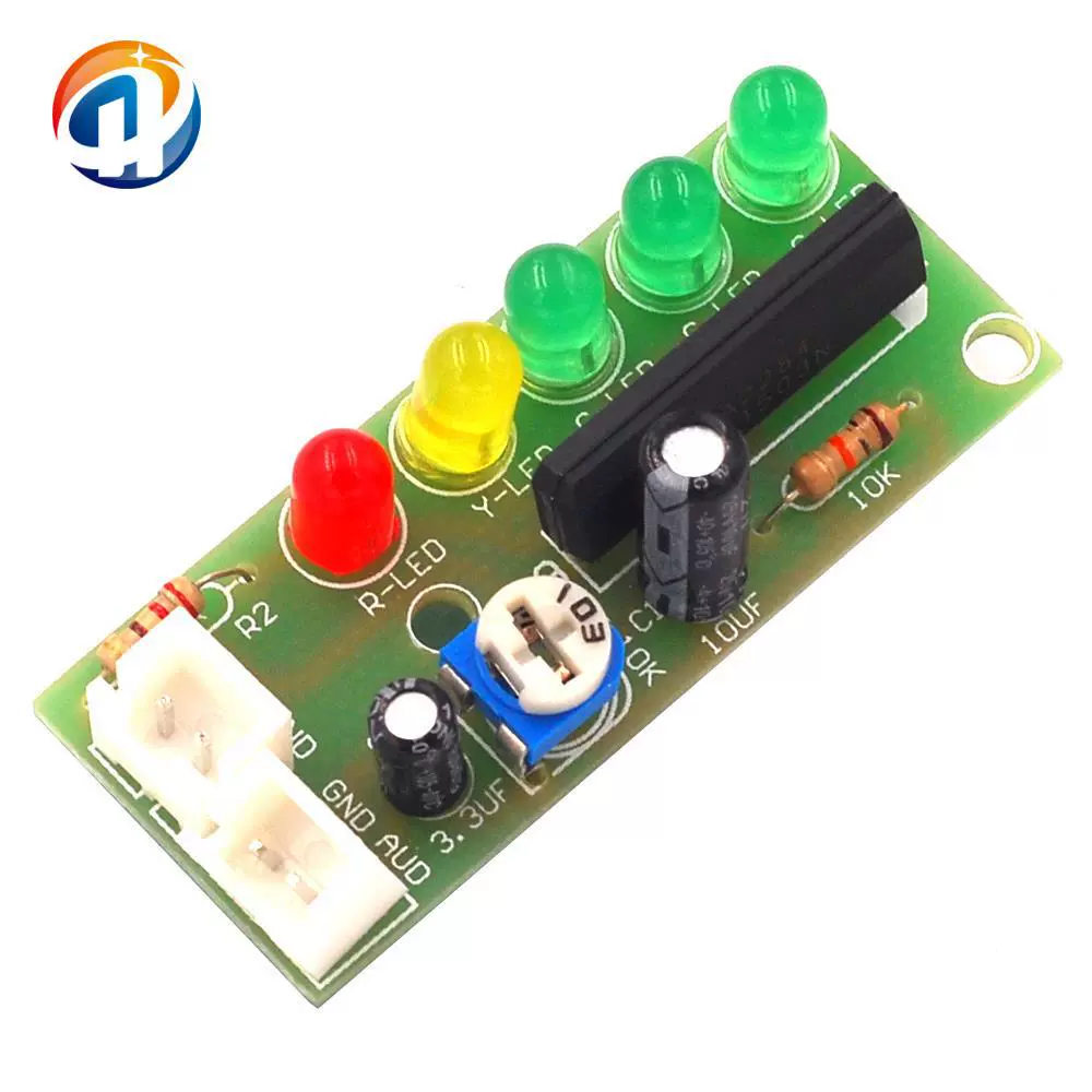 Схема светодиодного индикатора уровня аудио, электронная сборка, набор PCB плат