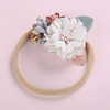 Children's hair accessory handmade from pearl, nylon headband, European style, flowered, wholesale