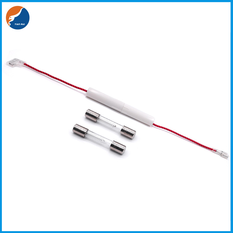 5000V玻璃保险丝 1A 5KV微波炉高压保险丝座 带线保险管座6x40mm