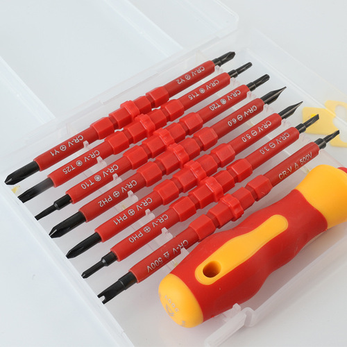 WEEKS electrician's batch telecommunication insulation multi-purpose repair tool factory sales chromium vanadium steel screwdriver set