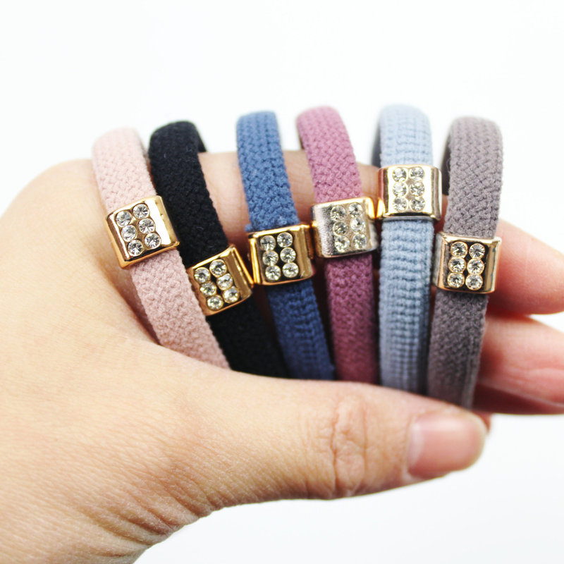 Factory wholesale 2 yuan shop jewelry Korean hair accessories headdress net red new nylon net white diamond rubber band hair ring